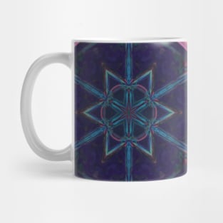 Mosaic Kaleidoscope Flower Pink Purple and Blue Mug